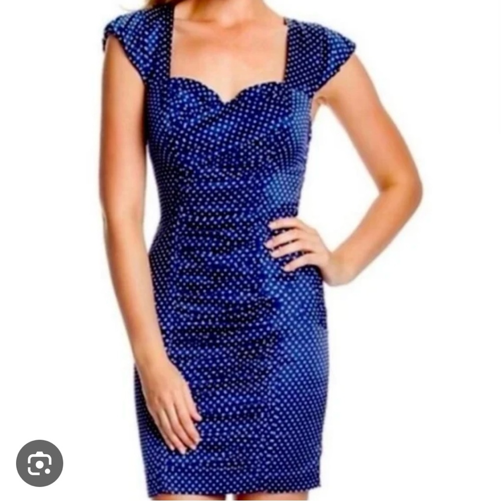 GUESS Mary Stella Polka Dot Blue & White Dress